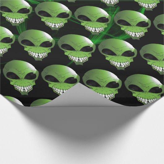 Grünbuch zur Alien Geschenkpapier (Ecke)