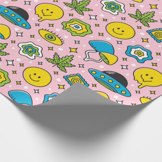 Grünbuch zur Alien Geschenkpapier (Ecke)