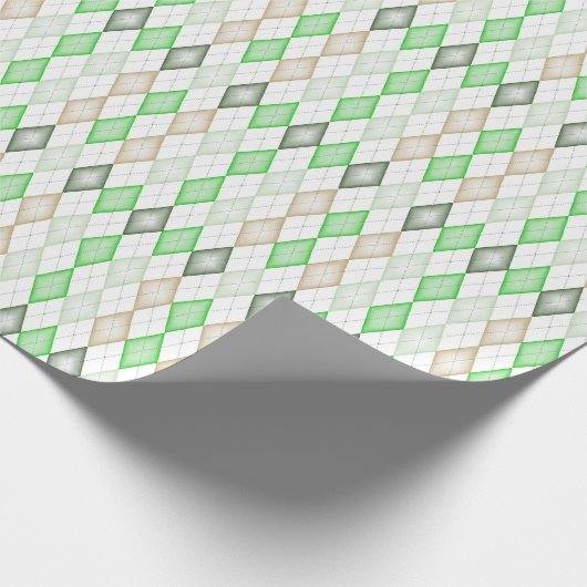 Grünbuch zur Raute Geschenkpapier (Ecke)