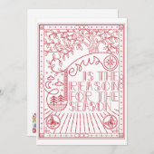 Grund für das Weihnachtsfest Einladung (Vorne/Hinten)