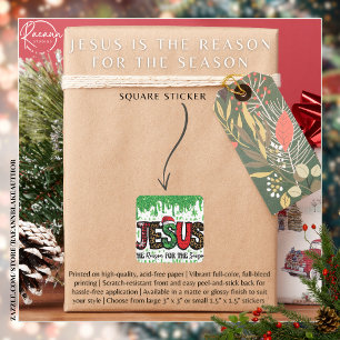 Grund für den Weihnachtsaufkleber der Jahreszeit Quadratischer Aufkleber