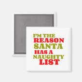 GRUND SANTA NAUGHTY LIST MAGNET (Vorderseite/Rückseite)