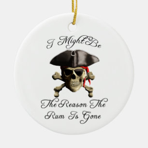 Grund, warum die Rum verschwunden ist Piratenschäd Keramik Ornament