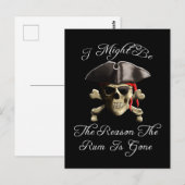 Grund, warum die Rum verschwunden ist Piratenschäd Postkarte (Vorne/Hinten)