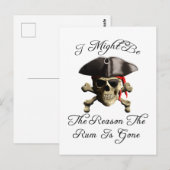 Grund, warum die Rum verschwunden ist Piratenschäd Postkarte (Vorne/Hinten)