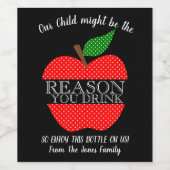 Grund, warum du ehrlichen Lehrerapfel trinkst Weinetikett (Einzelnes Label)