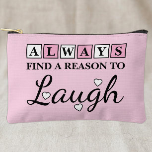 Grund zum Lachen weiß rosa Zubehörtasche