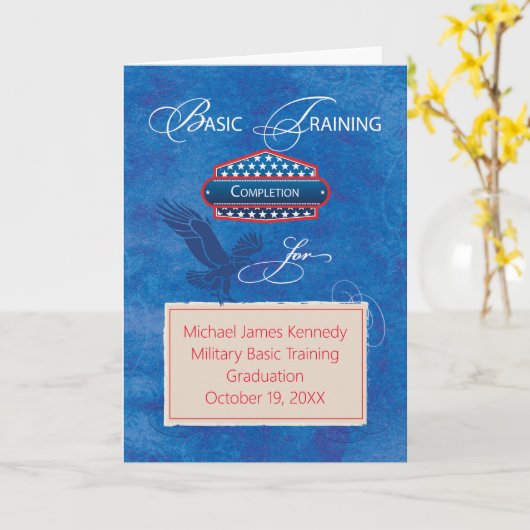 Grundausbildung für Militär blau, individuell anpa Karte (Gelbe Blume)