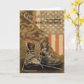 Grundausbildung-Glückwunsch-Kampf-Stiefel Karte (Gelbe Blume)