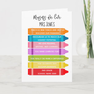 Gründe, aus denen wir Ihnen als Lehrer Liebe geben Karte