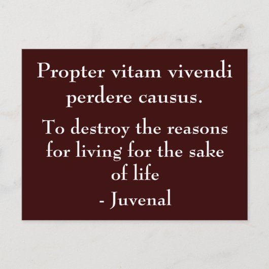 Gründe für das Leben Postkarte (Vorderseite)