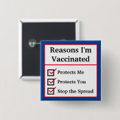 "Gründe für die Impfung" (rot/blau) individuell ei Button (Vorne & Hinten)