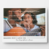 Gründe für die Liebe | Foto für Personalisierte Pa Fotoplatte (Vorderseite)