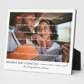 Gründe für die Liebe | Foto für Personalisierte Pa Fotoplatte (Seite)