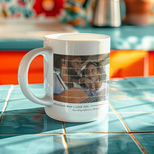 Gründe für die Liebe | Foto für Personalisierte Pa Kaffeetasse