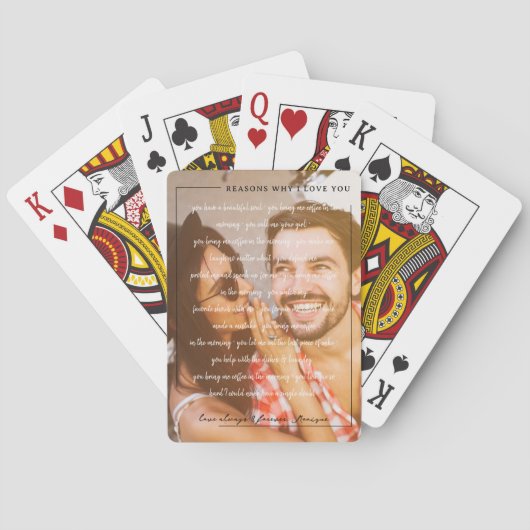 Gründe für die Liebe | Foto für Personalisierte Pa Spielkarten (Rückseite)