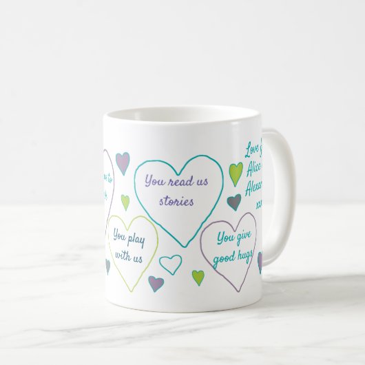 Gründe für die Liebe Oma Custom Kaffeetasse (VorderseiteRechts)