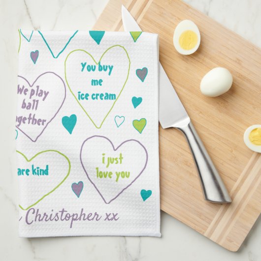 Gründe für die Liebe Oma Geschirrtuch (Viertel Falte)