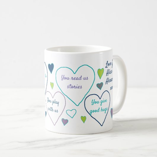 Gründe für die Liebe Papa Custom Opa Kaffeetasse (VorderseiteRechts)