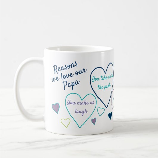 Gründe für die Liebe Papa Custom Opa Kaffeetasse (Links)