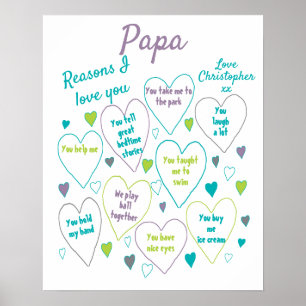 Gründe für die Liebe von Papa-Geschenk Poster