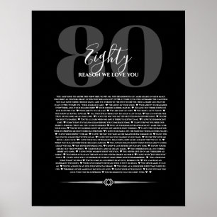 Gründe für unsere Liebe über Sie 90,80 70, 60, 50, Poster
