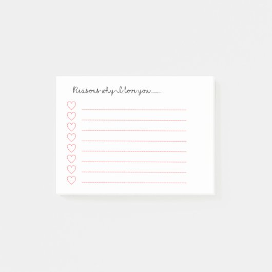 Gründe, warum ich dich Liebe habe.............. Post-it Klebezettel (Vorderseite)