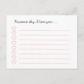 Gründe, warum ich dich Liebe habe.............. Postkarte (Vorderseite)