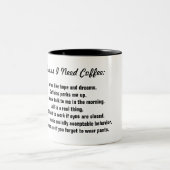 Gründe, warum ich Kaffee brauche Zweifarbige Tasse (Mittel)