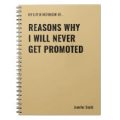 Gründe, warum ich nie lustig Zitat Notizblock (Vorderseite)