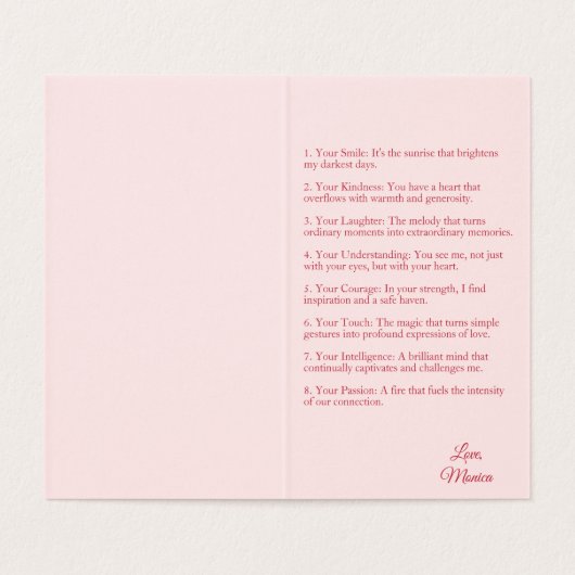 Gründe, warum ich Sie Liebe | Benutzerdefinierte V (Innenseite Aufgefaltet)