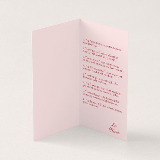 Gründe, warum ich Sie Liebe | Benutzerdefinierte V (Innenseite)