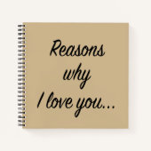 Gründe, warum ich Sie Liebe Notizblock (Vorderseite)