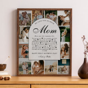 Gründe, warum wir dich lieben Mama Foto-Raster-Col Poster