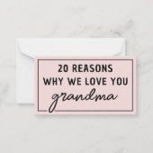 Gründe, warum wir Ihnen Oma Niedlich Liebe geben Mitteilungskarte (Vorderseite)