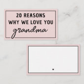 Gründe, warum wir Ihnen Oma Niedlich Liebe geben Mitteilungskarte (Vorne/Hinten)