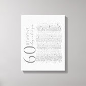 Gründe, warum wir Sie Liebe, 50 Gründe, 60. Leinwanddruck (Vorderseite)