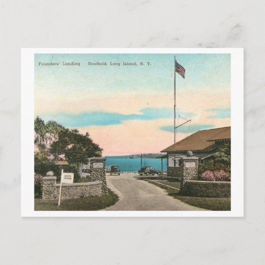 Gründer Landing, Southold, Long Island NY Vintag Postkarte (Vorderseite)
