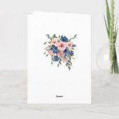 Gründer von Navy und Blush Floral Bat Mitzvah Karte (Rückseite)