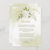 Gründetails in romantischen, weißen Blume Begleitkarte (Vorne/Hinten)