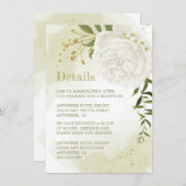 Gründetails in romantischen, weißen Blume Begleitkarte (Vorne/Hinten)