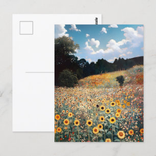 Grundfarbe für Sonnenblumen Postkarte
