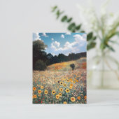 Grundfarbe für Sonnenblumen Postkarte (Stehend Vorderseite)