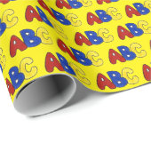 Grundfarben Gelbe ABC Alphabet Briefe Lehrer Geschenkpapier (Rolleneckpunkt)