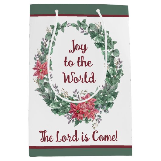 Grundfarbenkrau Weihnachtsfeiertag Mittlere Geschenktüte (Vorderseite)