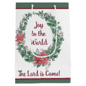 Grundfarbenkrau Weihnachtsfeiertag Mittlere Geschenktüte (Rückseite)