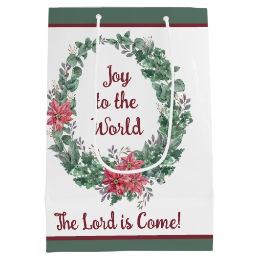 Grundfarbenkrau Weihnachtsfeiertag Mittlere Geschenktüte (Rückseite)