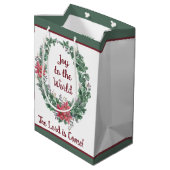 Grundfarbenkrau Weihnachtsfeiertag Mittlere Geschenktüte (Rückseite Schrägansicht)