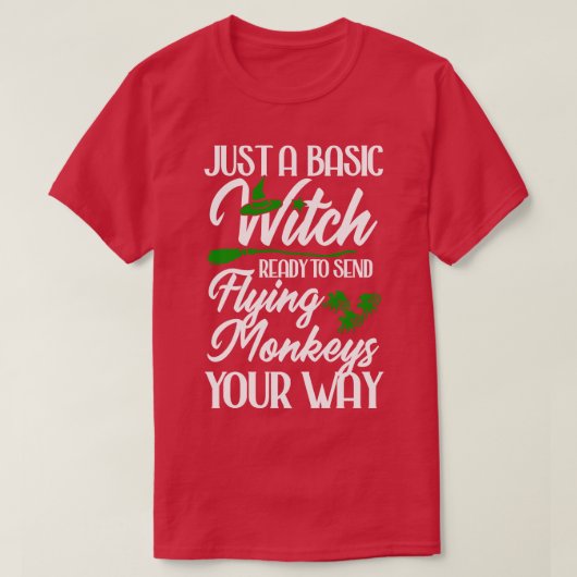GrundHexe mit fliegenden Affen T-Shirt (Design vorne)