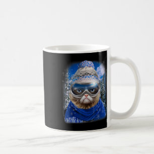 Grundierende Katze im Winter Ski Snowboarden Sport Kaffeetasse